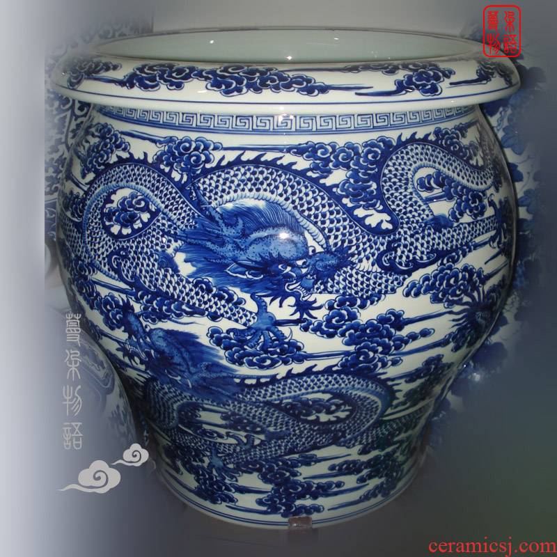 Upscale boutique excessive penetration dragon dragon art big dragon WenXiangLu cylinder ceramic temple cylinder
