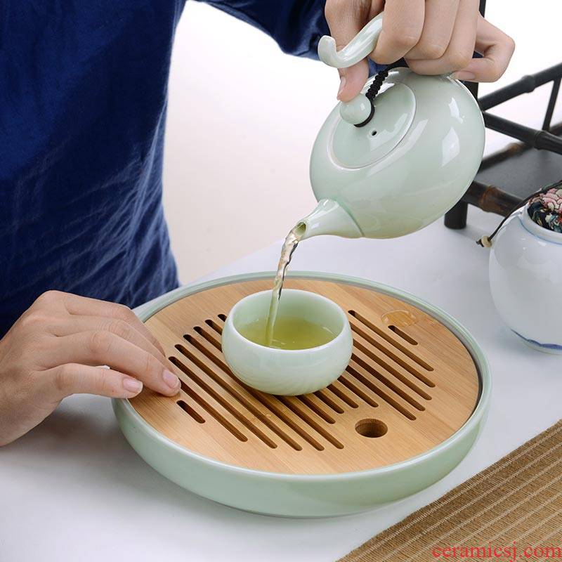 Portable travel tea set touch the floor clearance 】 【 jingdezhen ceramic household whole cup teapot tea tray