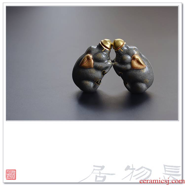 View the see colour of snuff bottles, pig taste pure hand - made color ink jingdezhen manual imitation antique four play