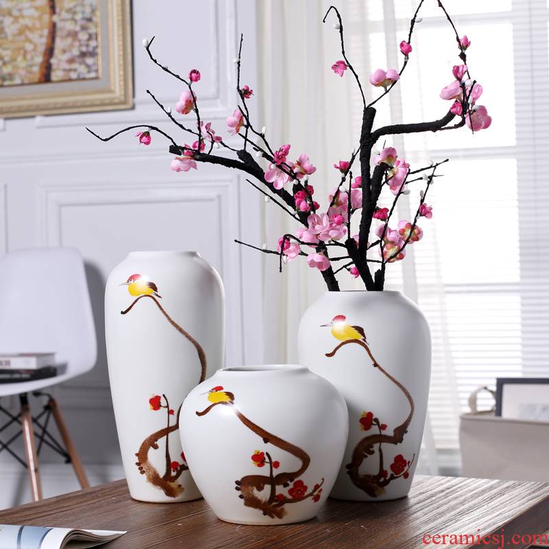 Modern new Chinese style ceramic vase furnishing articles creative living room TV cabinet wine porch flower arranging, home decoration