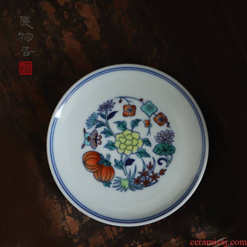 Long up controller offered home - cooked hand - made bucket color flowers in dab cup saucer jingdezhen ceramic tea set by hand