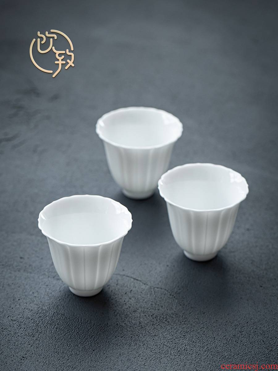Ultimately responds to bluish white porcelain masters cup kung fu tea cups jingdezhen ceramic sample tea cup small single cup tea cup mat individual
