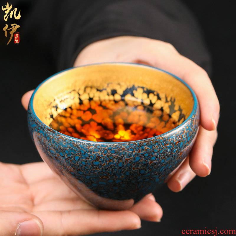 Gold 24 k Gold big lamp cup sample tea cup all hand up ceramic cup of kung fu tea cups large master CPU