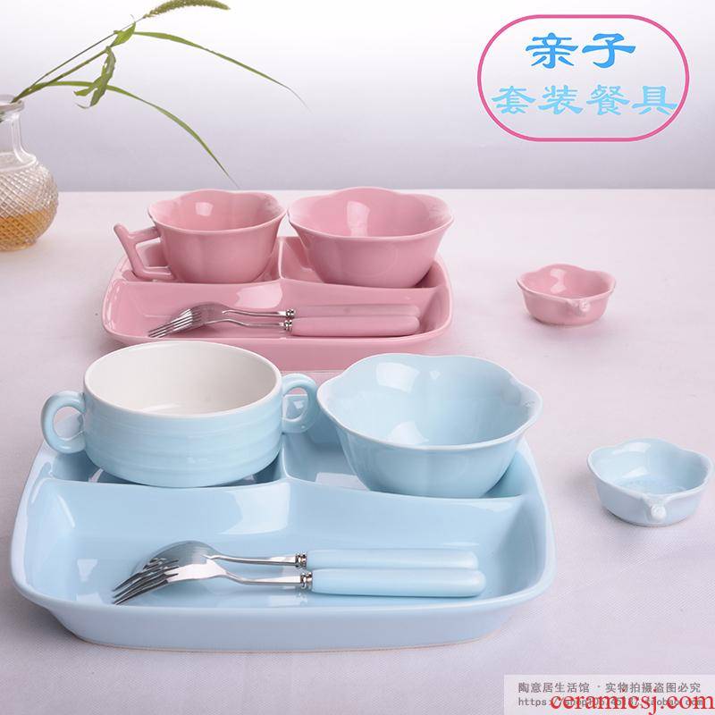 Scene ruyi lili eat fast food means household space plate plate plate FanPan porcelain tableware set combination