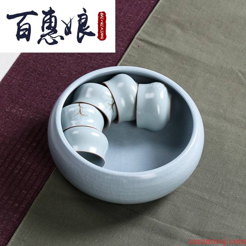 (mother wash your up large piece of open water jar tea and kung fu tea set spare parts Japanese ceramic office restoring ancient ways
