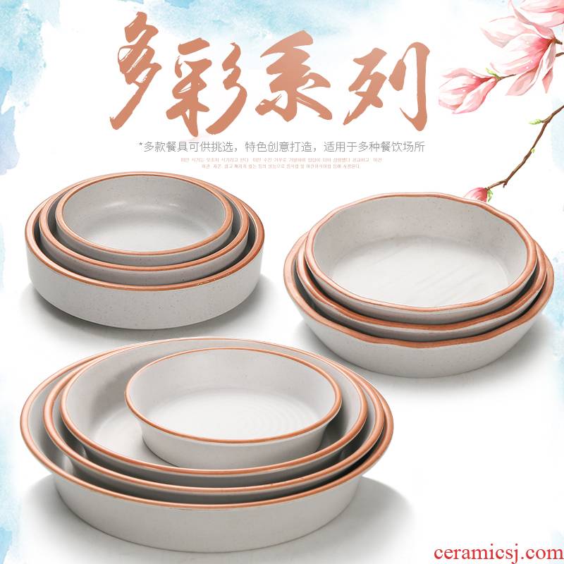 A5 imitation porcelain tableware hotpot restaurant Japanese - style seasoning sauce dish small bowl of noodles in soup bowl round dish of deep dish of pickled fish bowl