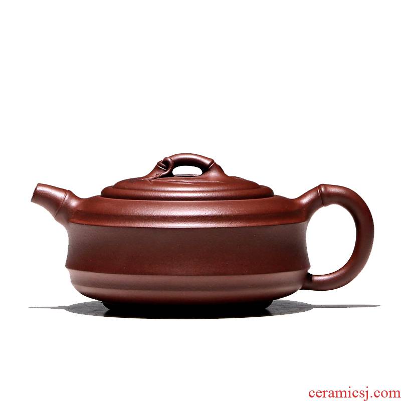 Yixing masters shadow enjoy 】 【 TaoJianChun checking ceramic tea pot - bamboo tea set all hand purple clay 250 CCCT