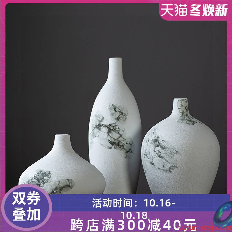 Jingdezhen Chinese ink bottle creative ceramic decoration plate wine porch decoration flower implement furnishing articles arts and crafts