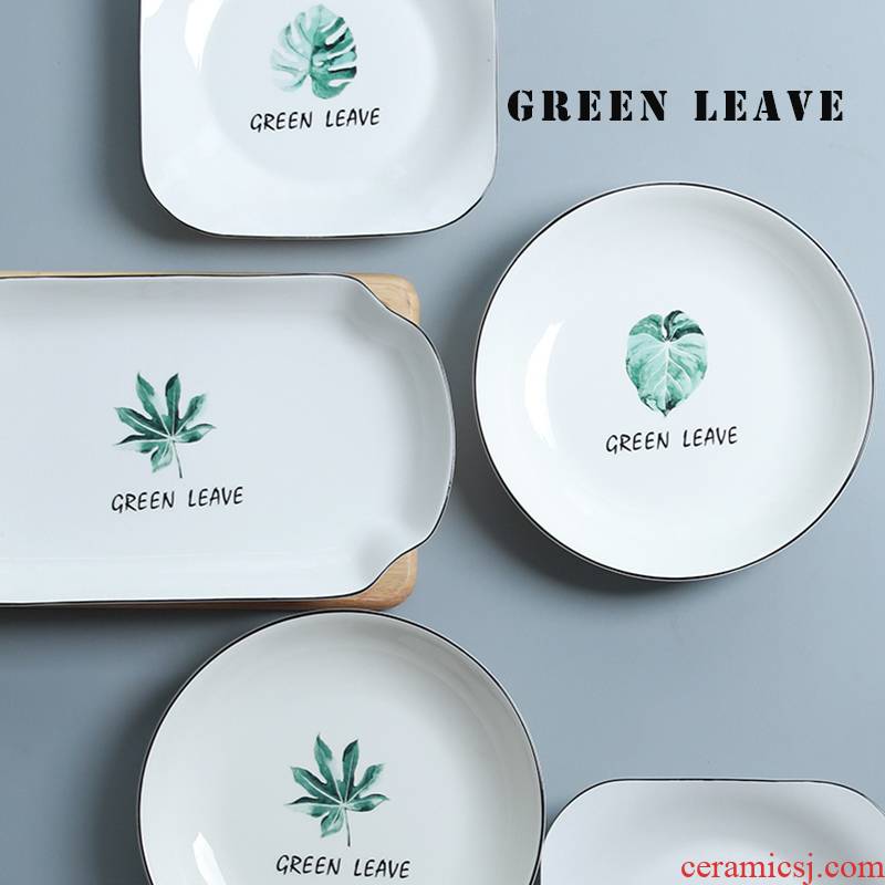 Ceramic plates home eat breakfast tray was European contracted dish jingdezhen ipads porcelain tableware dumplings plate plate plate