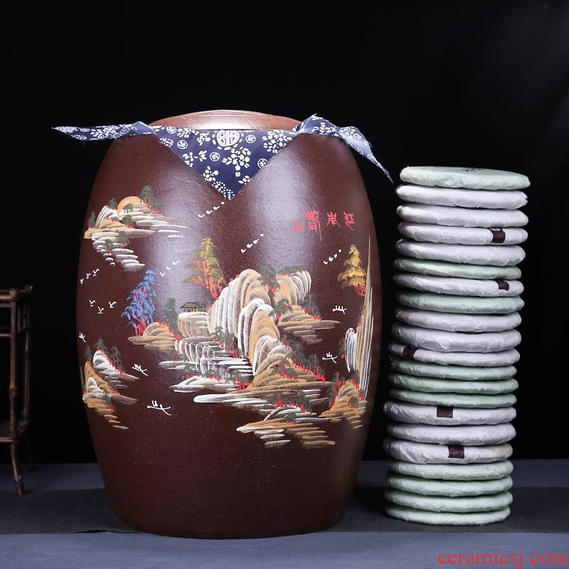 Shadow at yixing purple sand tea pot puer tea pot of large storage POTS sealed up POTS manual coloured drawing or pattern can of the the ZLS (central authority (central authority
