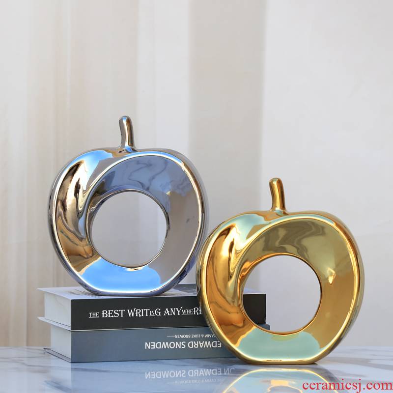 Gold apple furnishing articles adornment household living room TV cabinet ceramic handicraft decoration wine to his new house to move