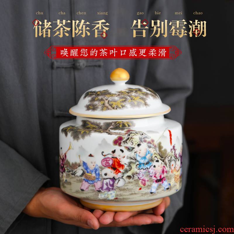 Jingdezhen ceramic small tea pot with cover half jins of household pu - erh tea, green tea to wake storage POTS