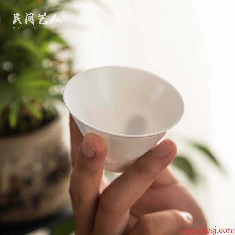 Jingdezhen ceramic sweet white glazed sample tea cup master cup personal cup single CPU kung fu tea cups, small bowl