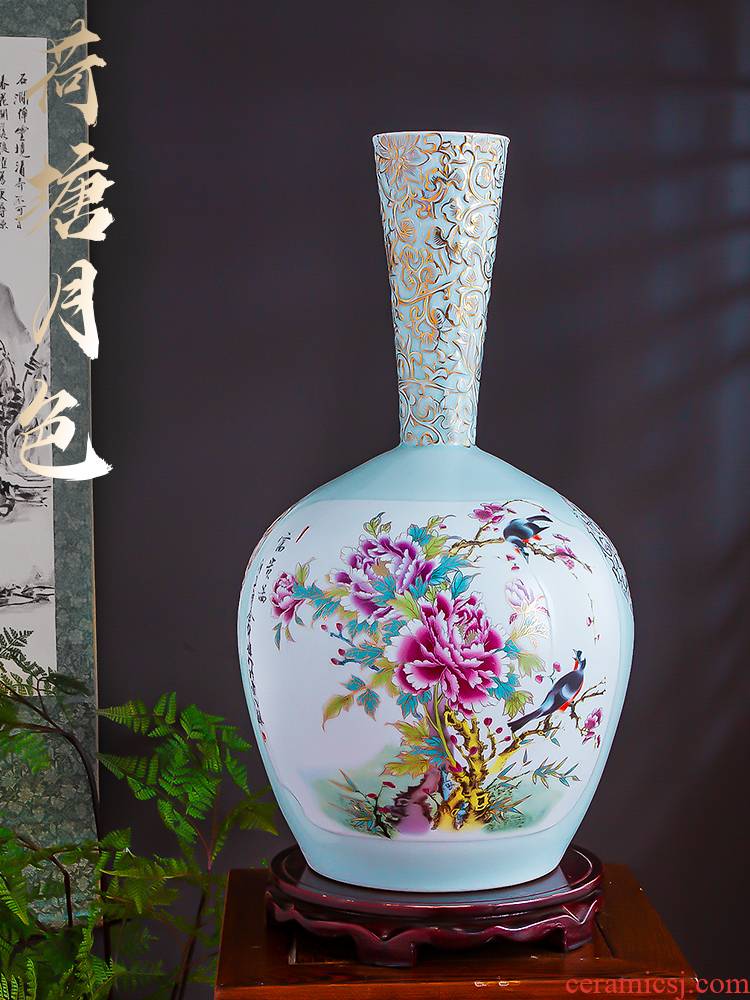 The Master of jingdezhen chinaware paint powder enamel vase furnishing articles of Chinese style home decoration sitting room porch flower arrangement