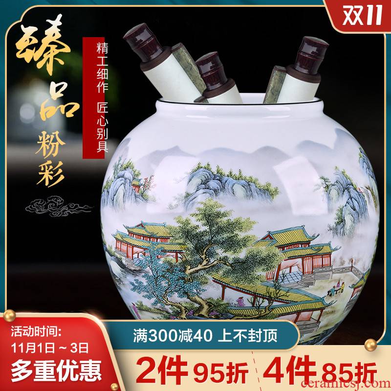 Jingdezhen ceramics furnishing articles vases, flower arranging enamel jar living room TV ark, rich ancient frame handicraft ornament