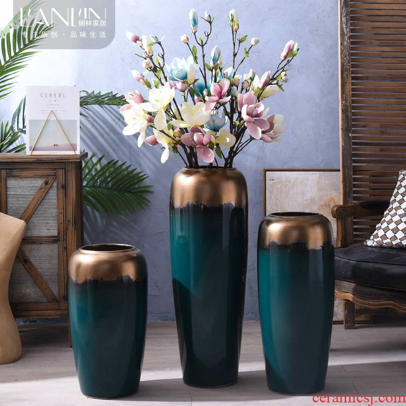 The Nordic contracted jingdezhen ceramic vase landing place dried flower arranging flowers sitting room decoration household TV ark, adornment