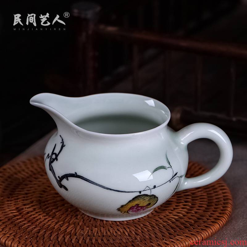 Jingdezhen ceramic hand - made color manual fair keller celadon kung fu tea tea set points and cup and cup package mail