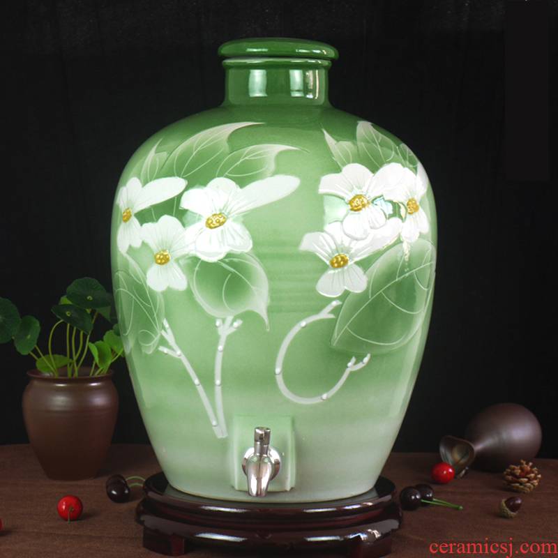 Jingdezhen ceramic jar it empty bottle expressions using with leading seal carved 20 jins 50 kg wine mercifully jars