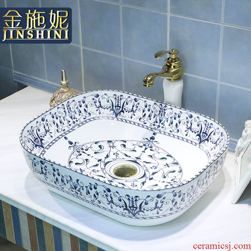 The Table plate oval ceramic lavabo stage basin of Chinese style restoring ancient ways art basin toilet lavatory basin