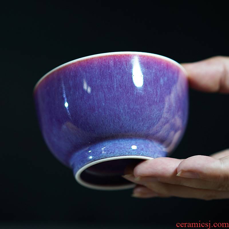 The Master cup single CPU is natural capacity of jingdezhen up purple high - grade checking ceramic cups tea kungfu men