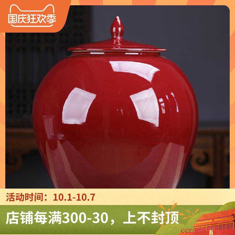 Chinese red tea pot extra large ceramic sealed as cans of restoring ancient ways with cover large tea urn home large tea storehouse