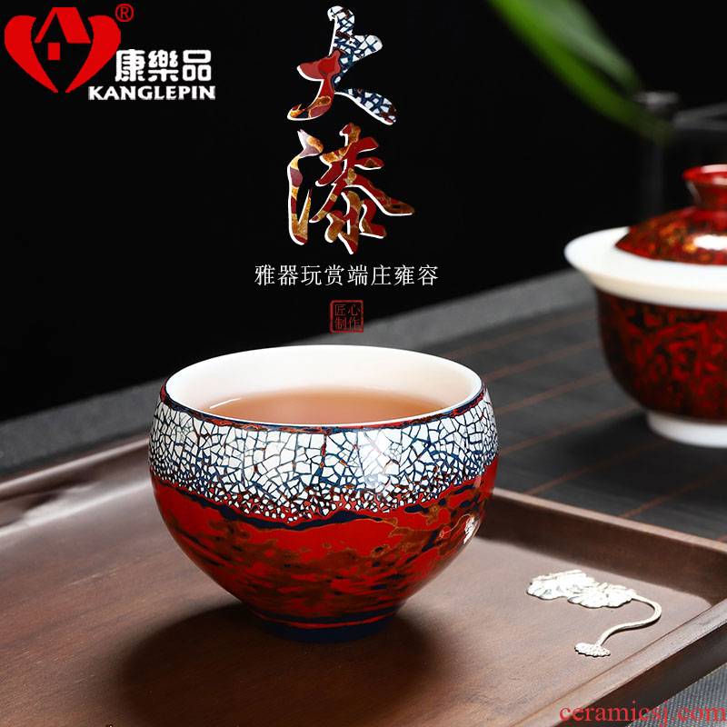 Recreational product type lacquer suet jade white porcelain egg cup ceramic personal master kung fu tea cups, big cup