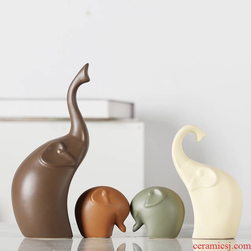 The elephant ceramic furnishing articles sitting room porch office desktop creative home decoration decoration The opened marriage