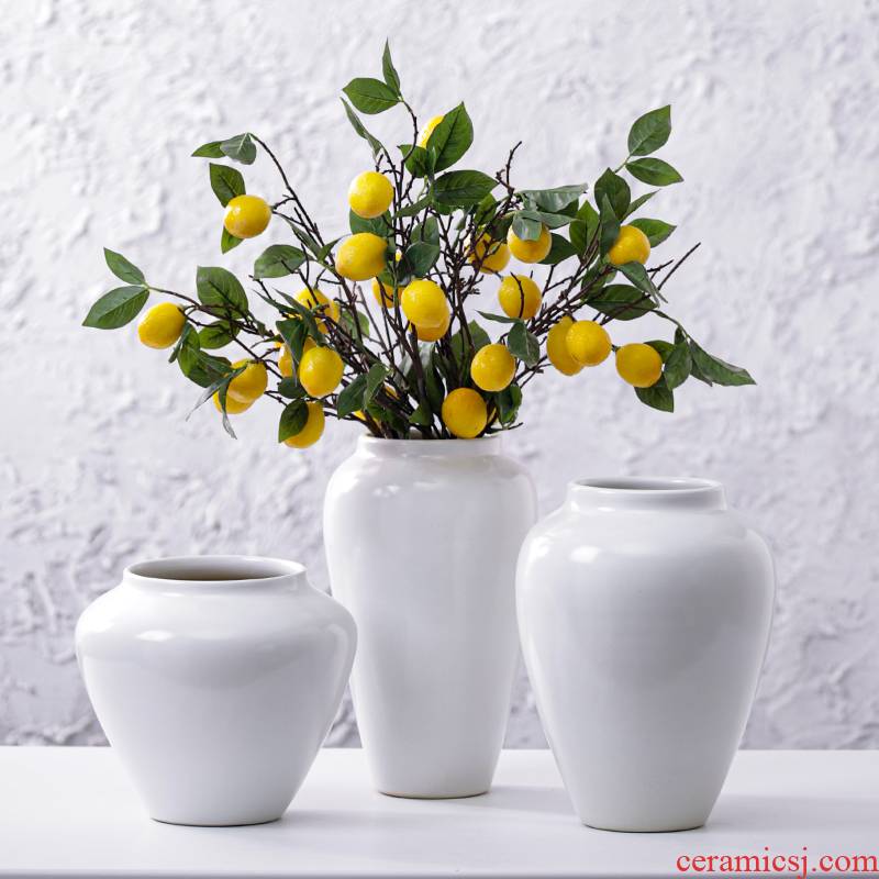 Nordic creative I and contracted sitting room, the dried flower arranging flowers white matte enrolled porcelain vase furnishing articles household act the role ofing is tasted