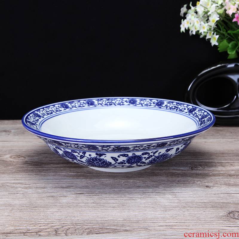 Package mail Chinese style hotel with blue and white rainbow such use ceramic bowl of pickled fish boiled fish soup bowl dish bowl dish bowl