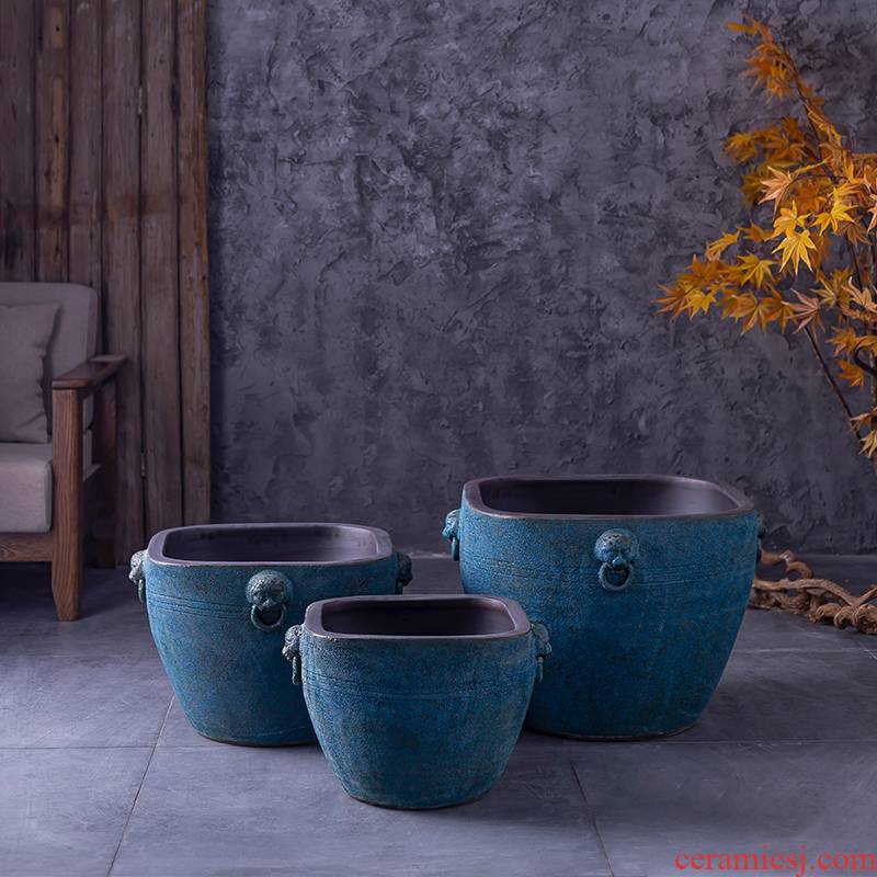 The large water restoring ancient ways of jingdezhen ceramics porcelain jar basin bowl lotus lotus cylinder cylinder turtle pond lily cylinder flowerpot