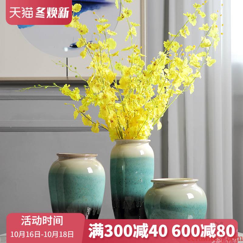 Jingdezhen ceramic flower implement of new Chinese style furnishing articles sitting room vase dried flowers, TV ark, porch table household decoration