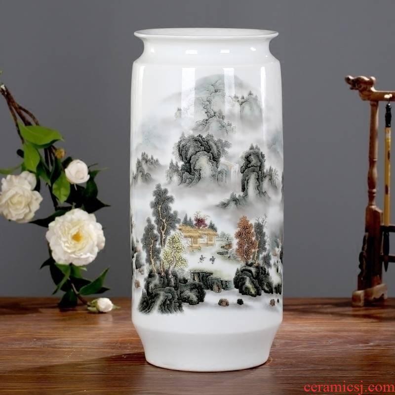 Jingdezhen ceramics jiangshan picturesque vase home sitting room mesa furnishing articles study ancient frame of modern decoration