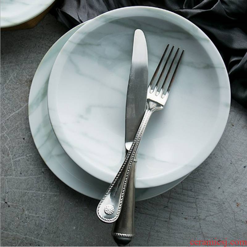 Marble plate aizen series platter European new ipads China plates steak dish soup dish dish fruit snack plate