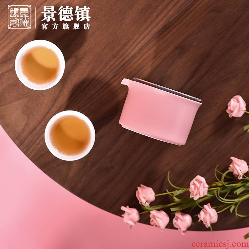 Jingdezhen ceramic ear willow work travel tea set home office business is suing tea sets tea gift boxes