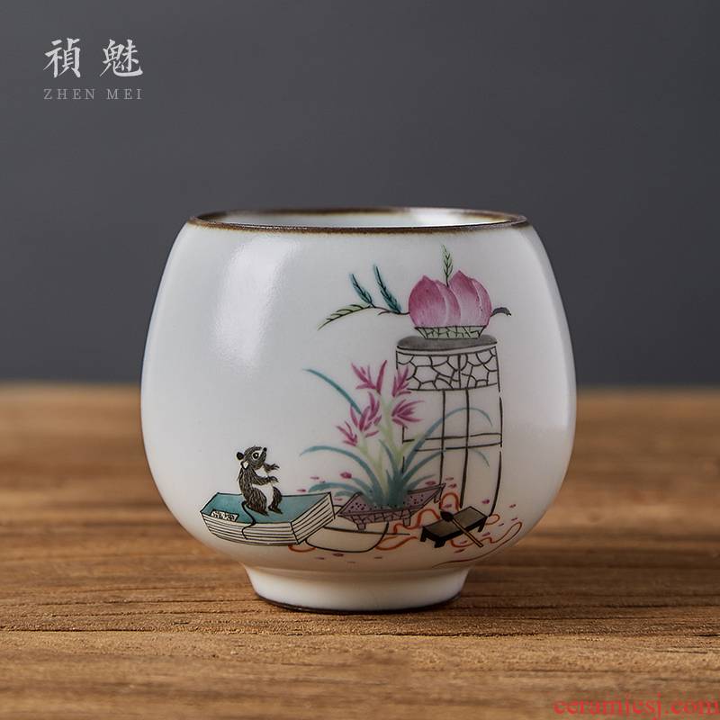 Jingdezhen checking ceramic kung fu tea cups all your up slicing can raise the personal single cup tea cups master CPU