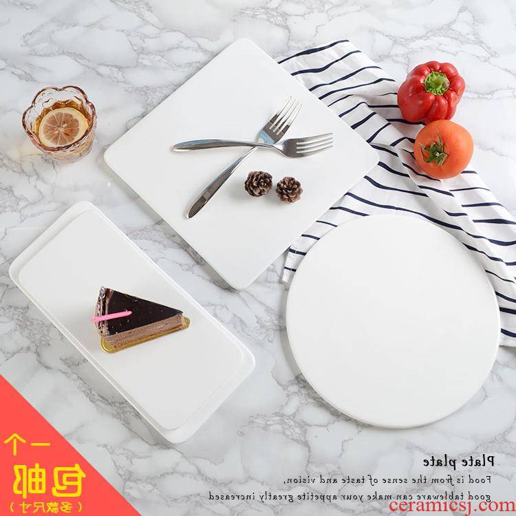 The kitchen ceramic western - style food plate baking utensils tetragonal bundt cake plate rectangular flat plate sushi plate type