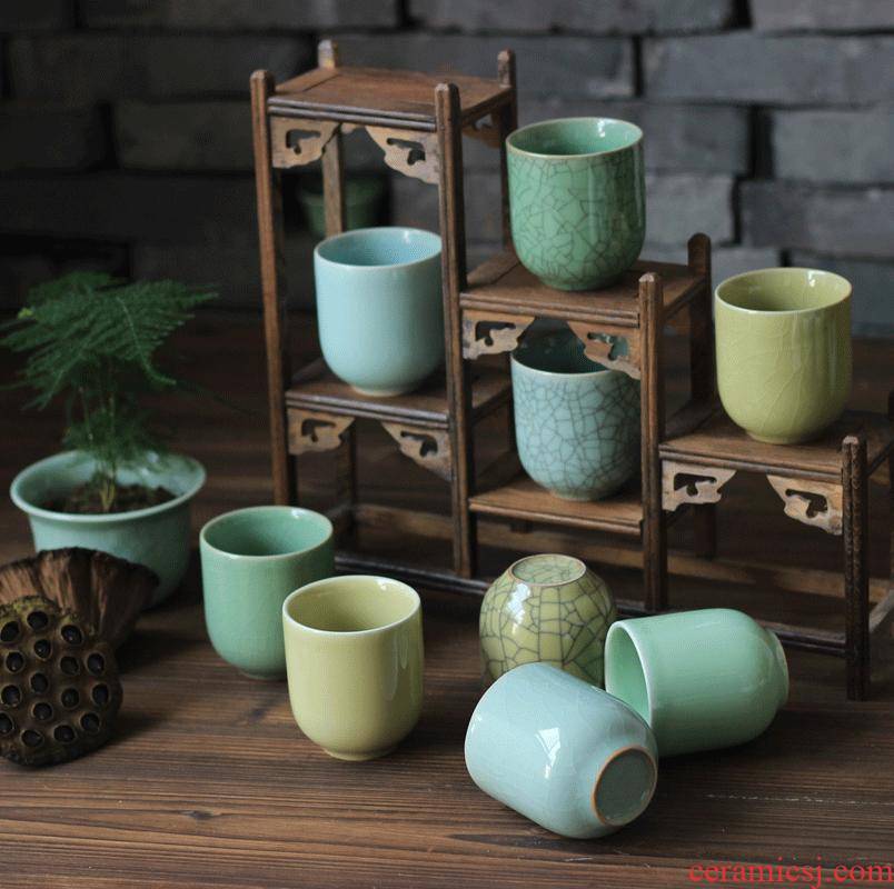 Longquan celadon jia the qing fang boutique nine color cup 6 color cup upgrade to welcome mugs authentic tea cups