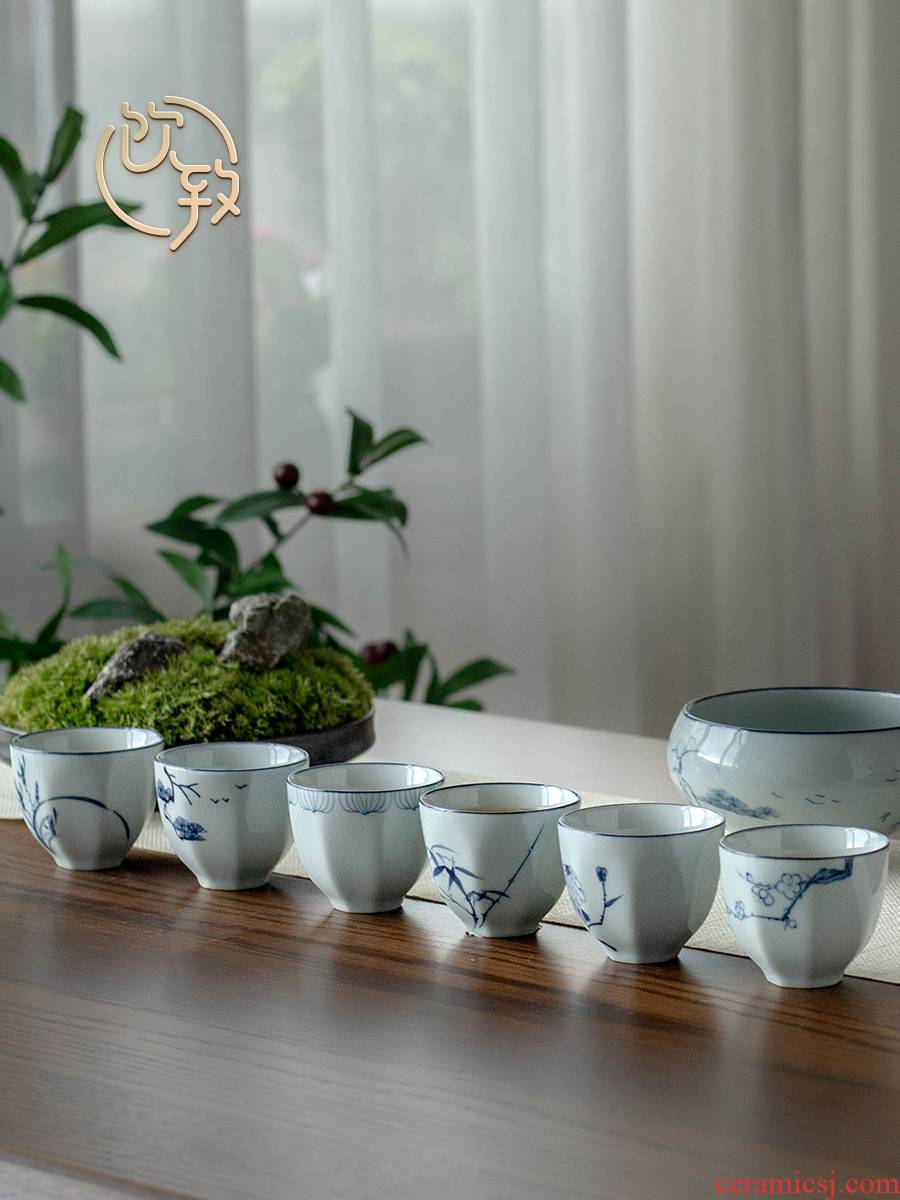 Ultimately responds cup to household retro jingdezhen ceramic kung fu masters cup sample tea cup tea sets manual small cups