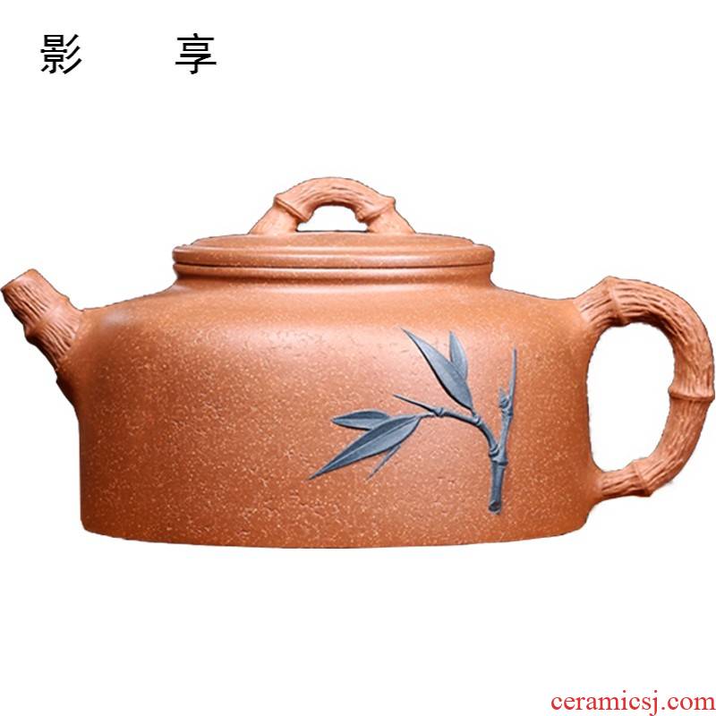 Shadow at yixing purple peak are it, clock small famous ore is carved painting craft teapot tea section of the mud