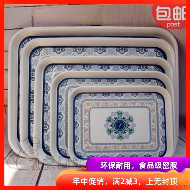 View the best package mail thickening super - sized tile - like plastic rectangular tray was blue and white porcelain tea tray plates of fruit cups