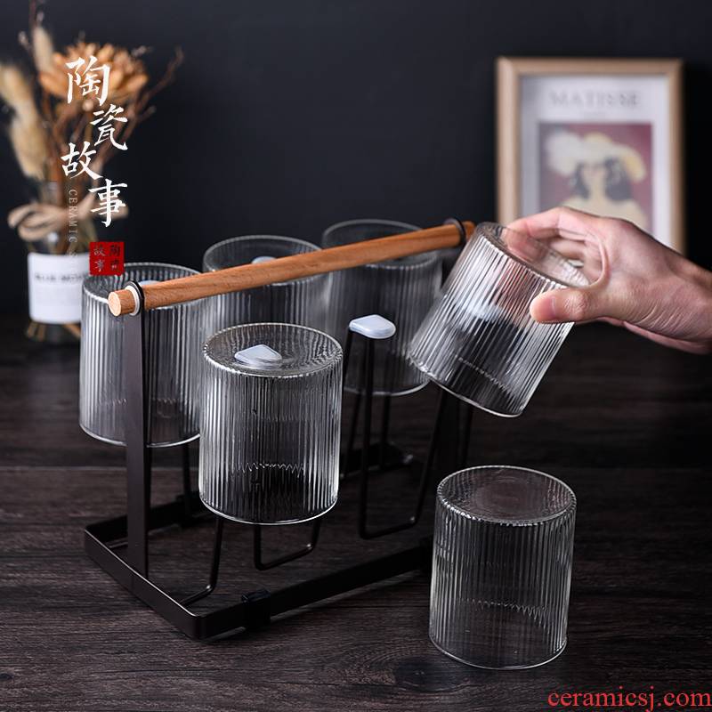 Ceramic story glass cup with the heat - resisting transparent cup children home ultimately responds six cups put beverage holder only suits for