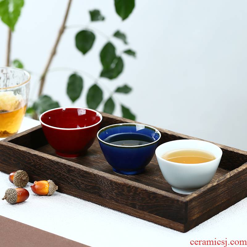 . Poly real scene master kung fu tea cup pure manual jingdezhen ceramic cups color glaze tea set sample tea cup
