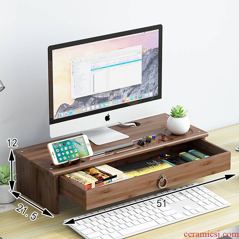 Who real wood display rack shelf office desktop computer desktop base to receive high shelf