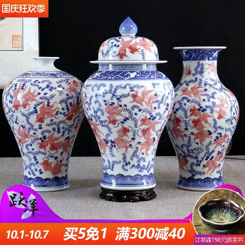 Youligong of blue and white porcelain vase furnishing articles flower arranging archaize sitting room adornment handicraft of jingdezhen ceramics general tank