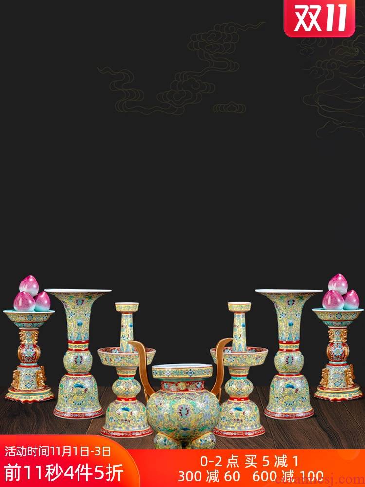 Jingdezhen ceramic creative furnishing articles sitting room sweets colored enamel based stick incense buner Chinese antique hand - made crafts