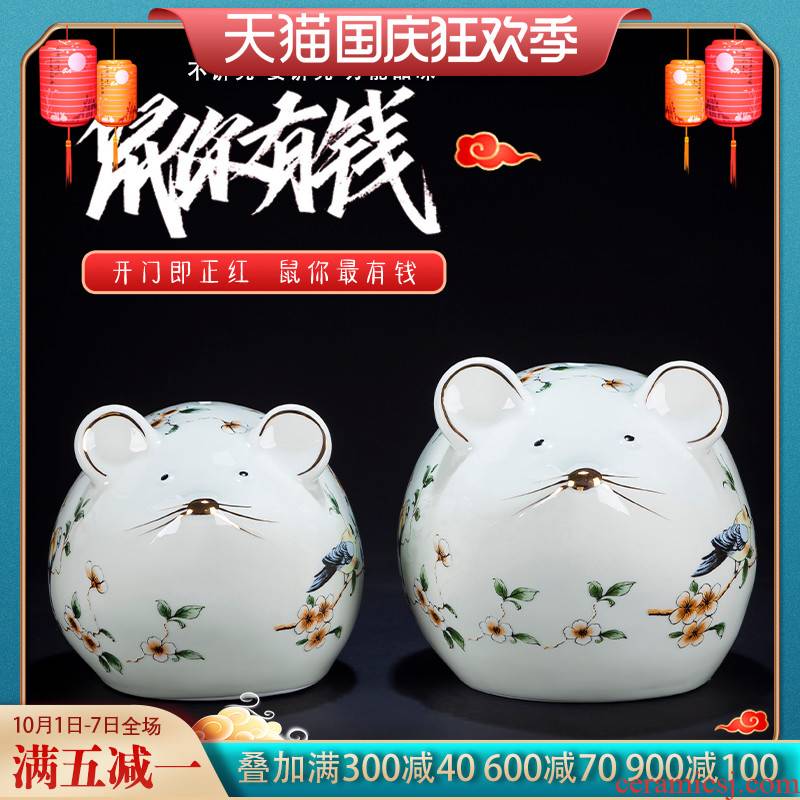 Jingdezhen ceramic see rat express it in the desktop furnishing articles porcelain jar porch is decorated fortune handicraft