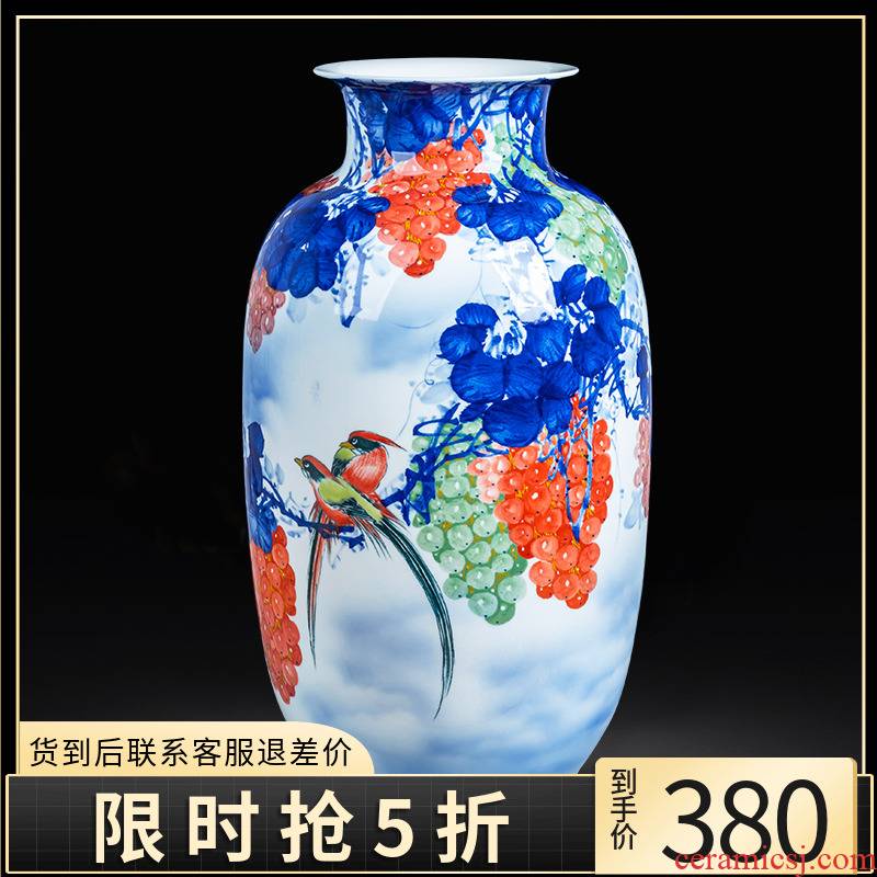 Jingdezhen ceramics hand - made idea gourd bottle of blue and white porcelain vase sitting room office decoration of Chinese style household furnishing articles
