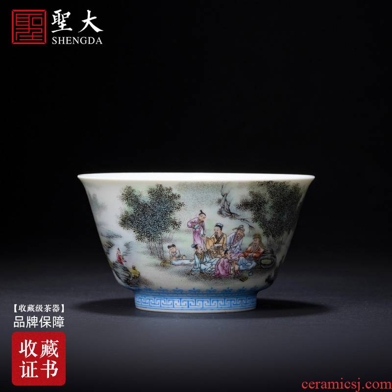 St ceramic kung fu tea cups all hand figures pastel bamboo and poly real masters cup sample tea cup of jingdezhen tea service