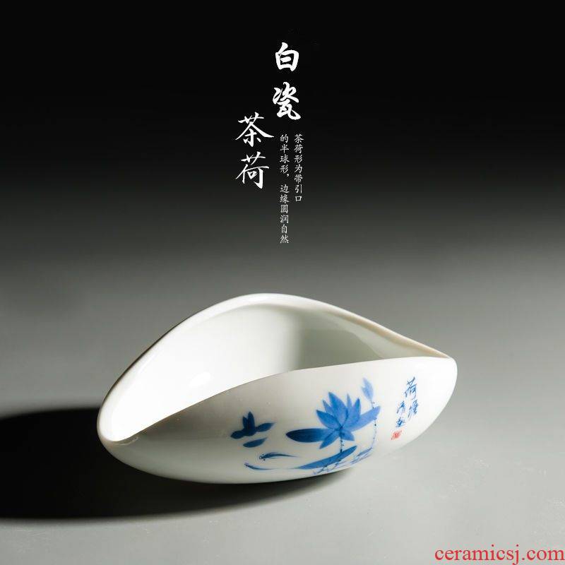 Hui shi ceramic tea holder dehua white porcelain tea, green tea tea holder teaspoons suspensions enjoy tea tea tray package of mail