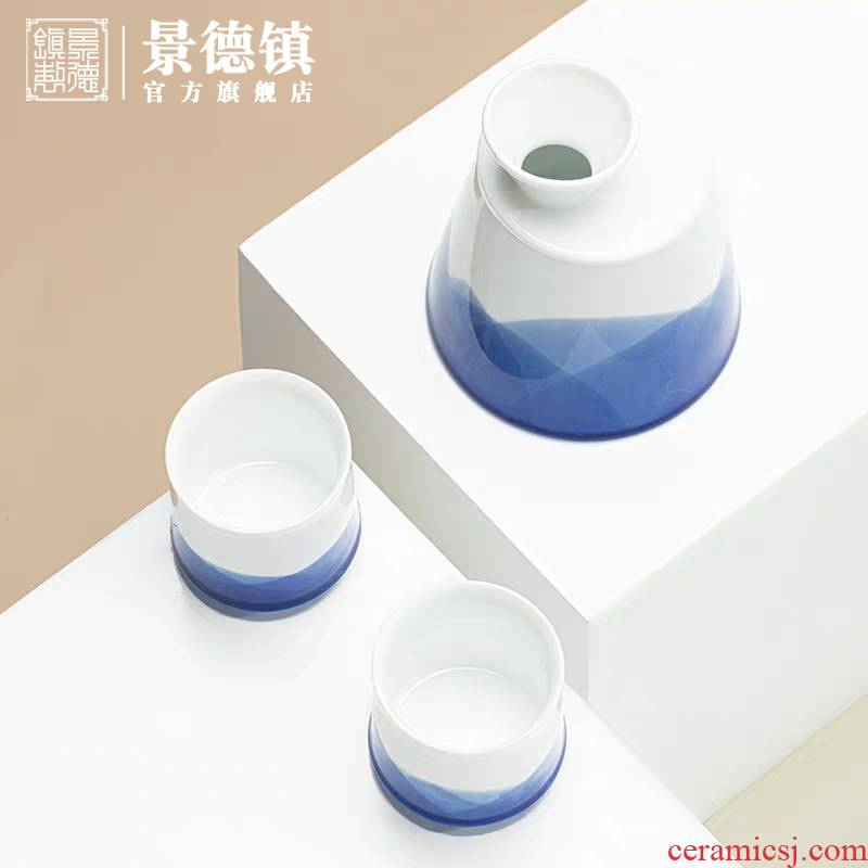 Jingdezhen listening series of high - end wine suits for business household porcelain craft glasses office gift